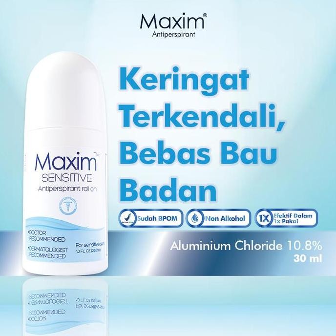 Maxim Antiperspirant Deodorant Roll On 10% untuk Bau Ketiak 30ml
