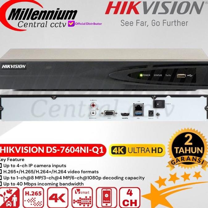 Promo Nvr Hikvision 4Ch Ds-7604Ni-Q1 / Nvr Hikvision 4 Channel