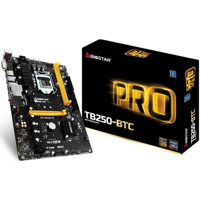 TERBARU - Motherboard Biostar TB250-BTC LGA 1151 Bitcoin Mining
