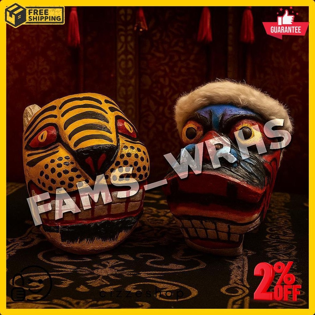 Barongan Kepruk Kucingan Kepala Barongan Jaranan Barongan Kayu (Bisa Cod)