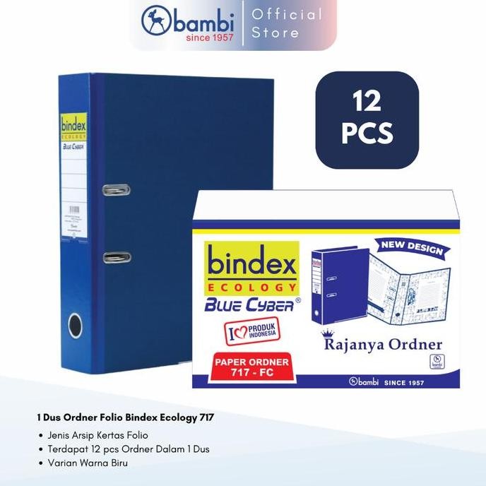 

NEW 1 Dus Bindex Ecology Lever Arch File Ordner Folio Medium Blue Jumbo Size 75 mm Original