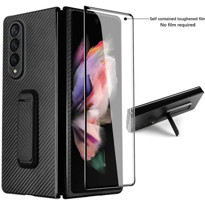 raCaseta Untuk Samsung Galaxy Z Fold 3 Fold3 ARAMID COVER Standing