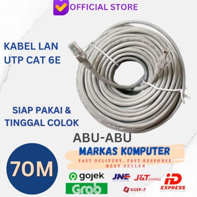 TERLARIS - Kabel LAN 70m CAT 6 Internet Jaringan Cat6 UTP 70 Meter