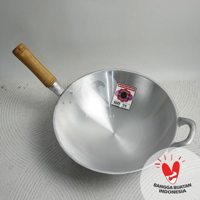 TERBARU - Wajan / Wok Bakmi Aluminium Gagang Kayu