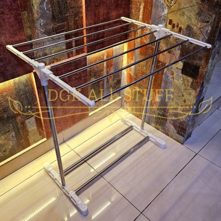 Rak Gantungan Tempat Jemuran Jemur Handuk Baju Pakaian Bayi Anak Celana Dalam Dalem Berdiri Stainles