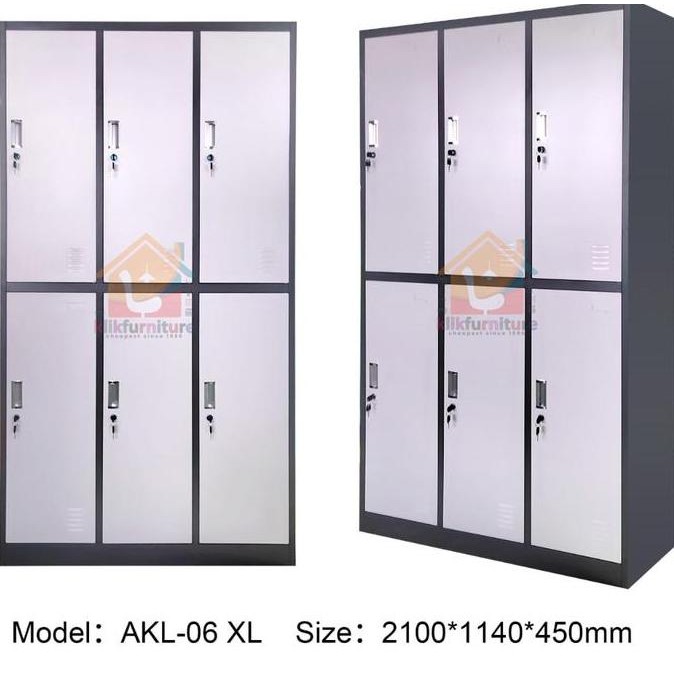 Loker Besi 6 Pintu JUMBO XL AKL 06 Ada Gantungan Baju