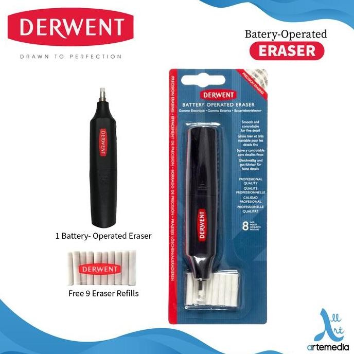 

TERBARU - Derwent Battery Operated Eraser and Refill Blister | Penghapus Pensil Elektrik Baterai dengan Refill