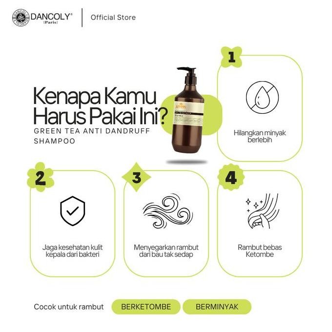 TERLARIS - Dancoly Green Tea Anti Dandruff Shampoo ( for oily and dandruff hair )