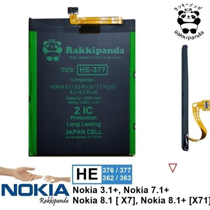BEBAS ONGKIR - Baterai Nokia 8.1 PLUS X71 TA-1167 TA-1172 HE377 Double IC Protection