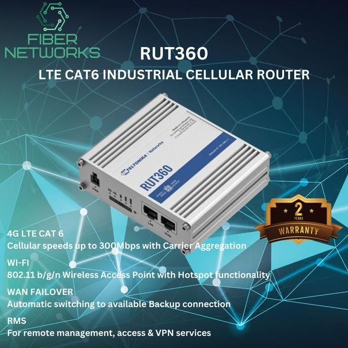 TELTONIKA RUT360 4G LTE CAT 6 ROUTER WIFI BACKUP INTERNET
