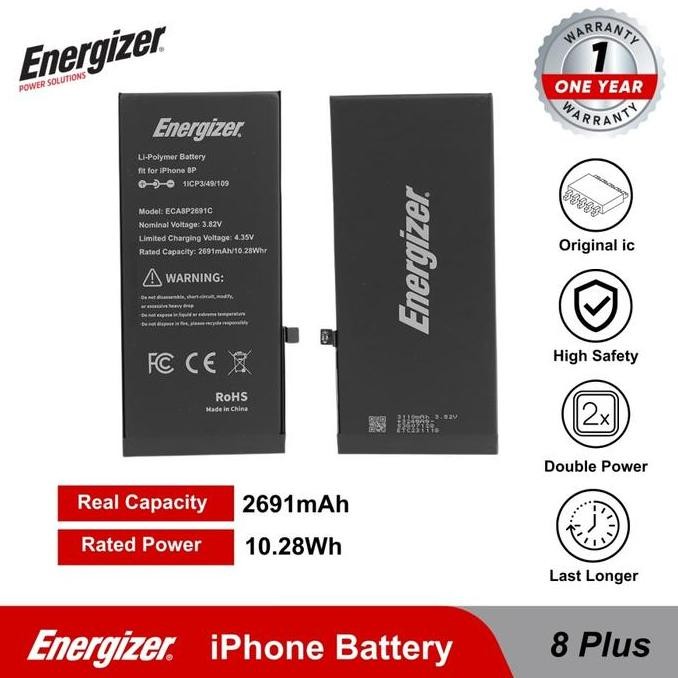NEW Batre Baterai Battery Energizer - iPhone 8 / 8 Plus Original