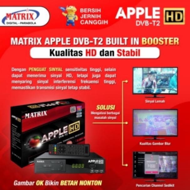 Receiver Tv Digital Set Top Box Matrix Apple Apel Dvb-T2 Stb Dvbt2