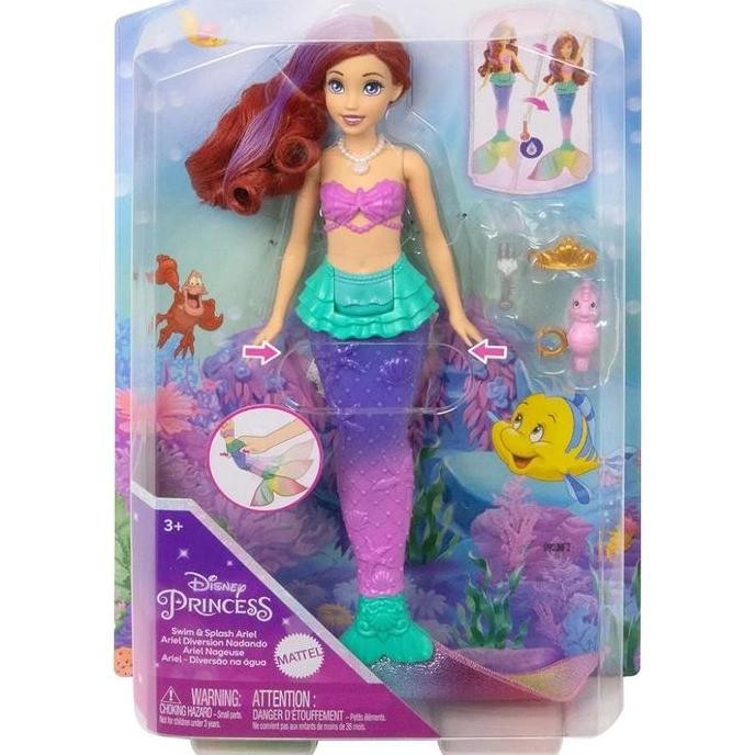 Boneka Barbie Disney Princess Ariel Swimming Mermaid with Color Change