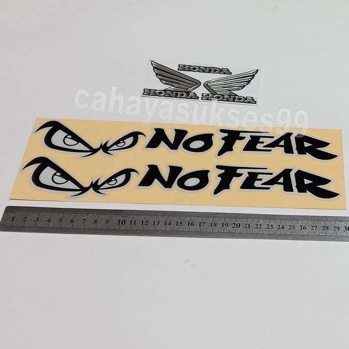 

(Terbaru) Sticker Cutting No Fear Hitam List Putih 30Cm X 4,5Cm Paket 1 Set 2Pcs Bestseller