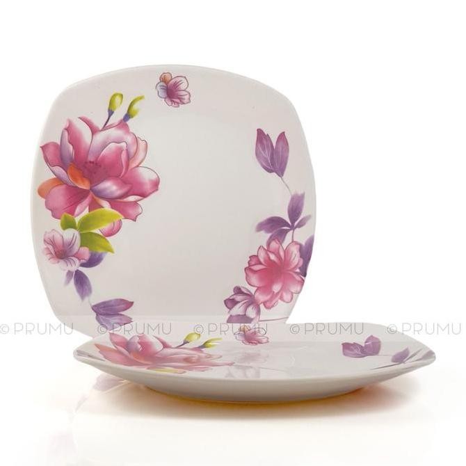 Piring Melamin Ceper Segi - Piring Saji Motif - Piring Kotak Segi Allshop