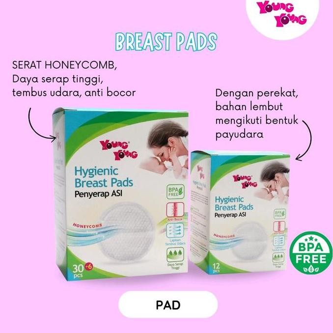Breast Pad Penyerap ASI, Kemasan Box 12pcs dan 36pcs (30pcs + 6pcs Bonus) - Ibu, Menyusui Bayi