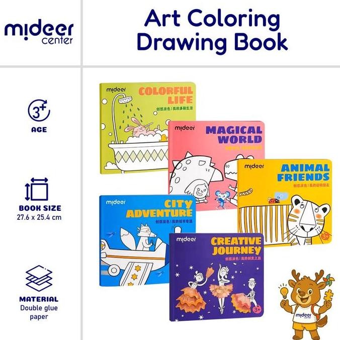 

Promo Mideer Buku Gambar Mewarnai - Drawing Coloring book kartun | Buku Bergambar Mainan Edukasi Anak COD