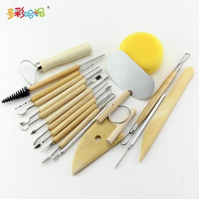 

Promo Pottery & Clay Sculpting Tool Kit 1 set 19 pcs COD