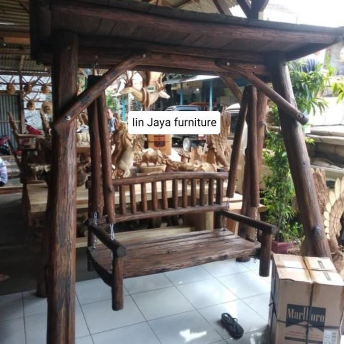 Ayunan Taman kayu, ayunan taman kayu jati utuh 2pcs jati berkualitas