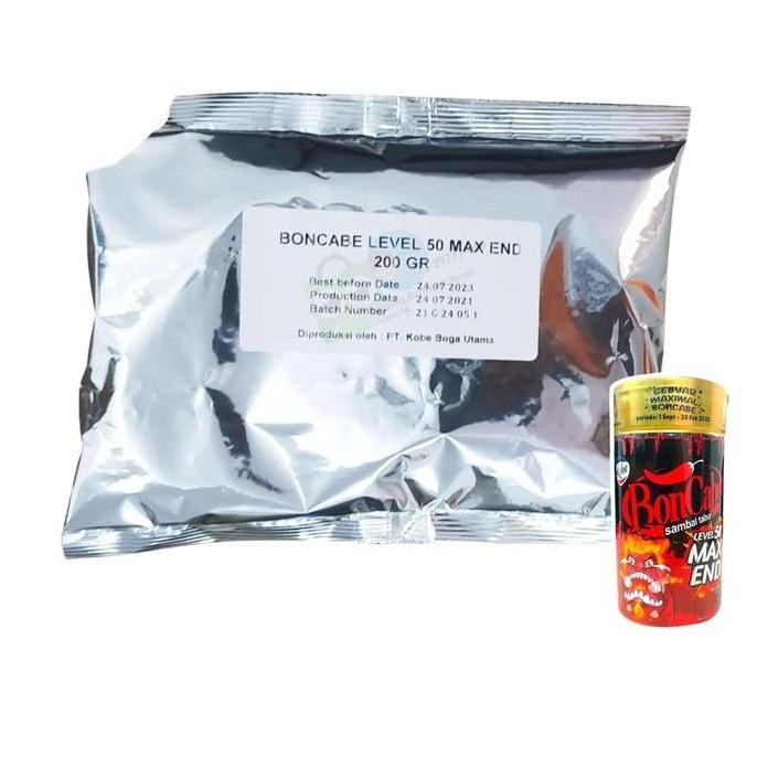 

Boncabe Level 50 Max End 200gr | Sambal Tabur | Cabe Bubuk Pedas HC