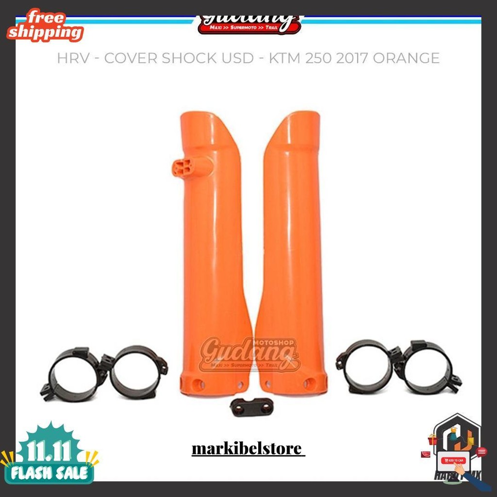Cover Shock Tutup Pelindung Shock Depan Usd Ktm 250 2017 Harvy Mx Hitam Orange Putih Original Produk