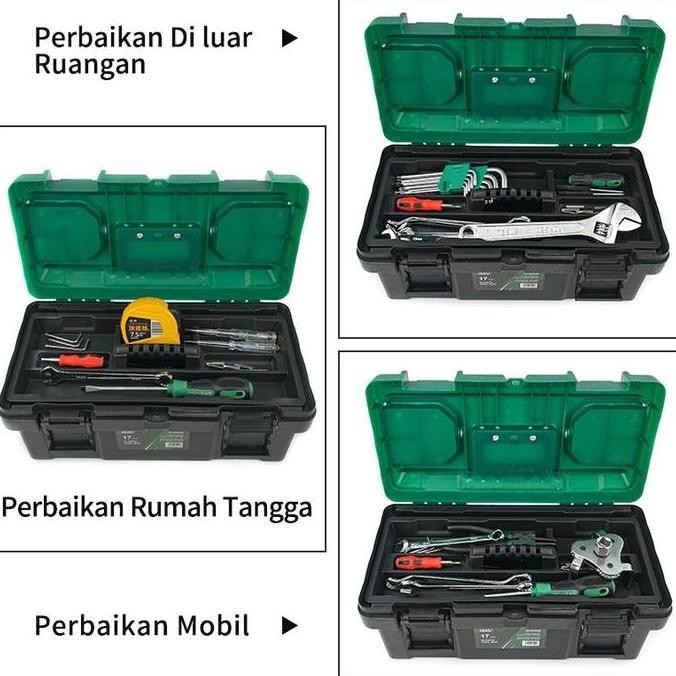 ISKU Tool Box Besar Plastik 14 15 17 18 19 20 Inch Bahan Pp Tools Box Kotak Peralatan Besi /Tool Box