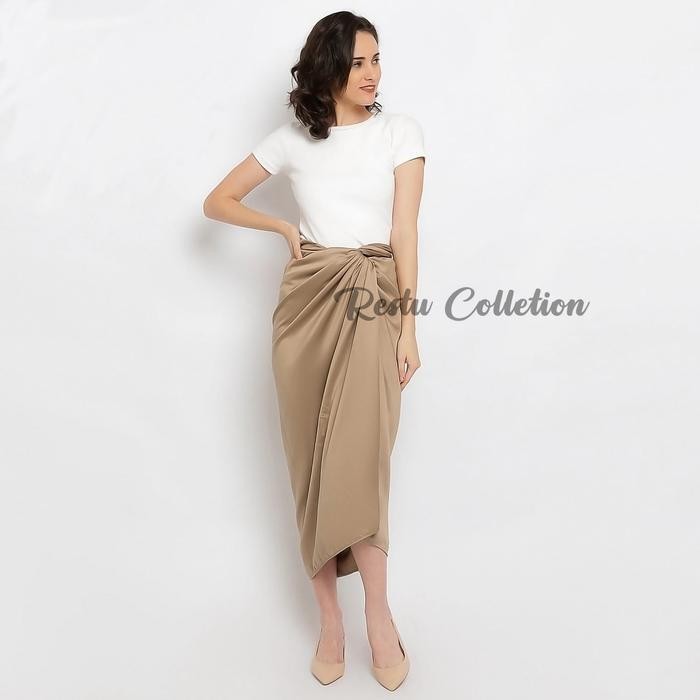 Rok Lilit Polos Bawahan Kebaya Wisuda Wanita Bahan Satin Valvet Premium  Mewah Pesta Kekinian Warna 