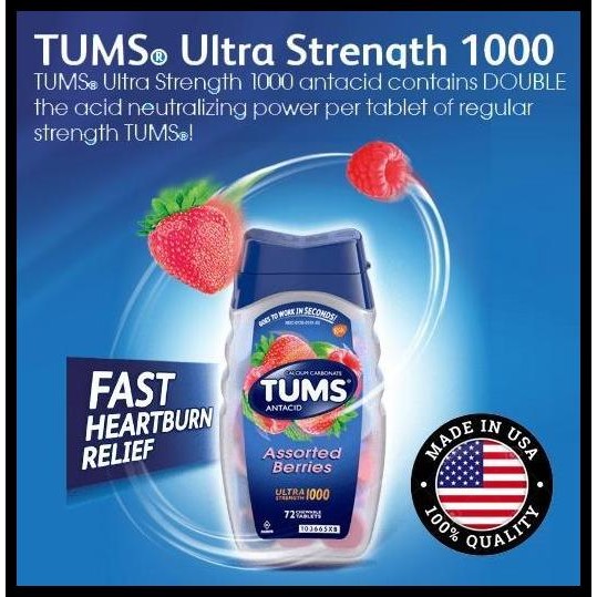 Tums Extra Ultra Strength 1000Mg 72 Tabs Terlaris