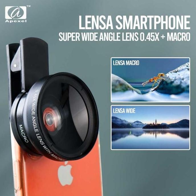 [ARRA] APEXEL LENSA SUPER WIDE ANGLE LENS + MACRO SMARTPHONE