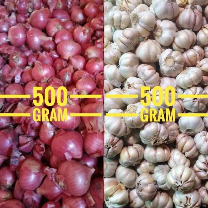 

JH8 Bawang MIX CAMPUR 1 kg isi (bawang merah 500gr dan bawang putih 500gr) jahe Rempah Spices Bahan Garlic