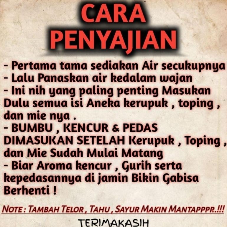 

ID | SEBLAK INSTANT BUMBU KENCUR PEDAS GILA