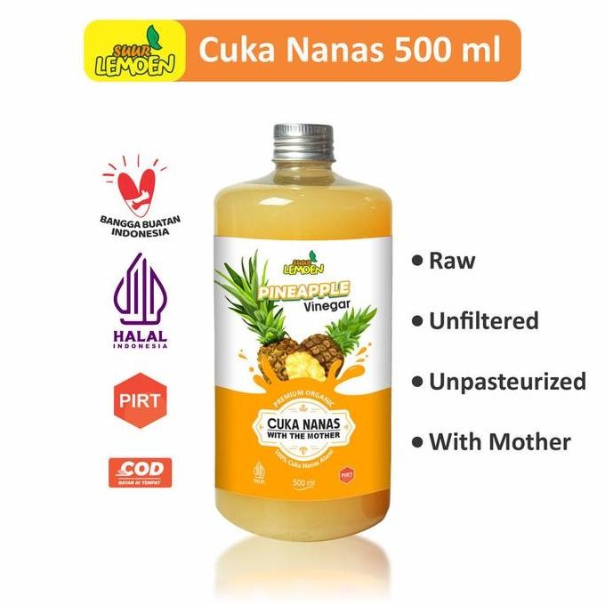 

JH8 SUUR LEMOEN Cuka Nanas Pineapple Vinegar With Mother Premium Organic 1 Liter - SUUR LEMOEN BKS