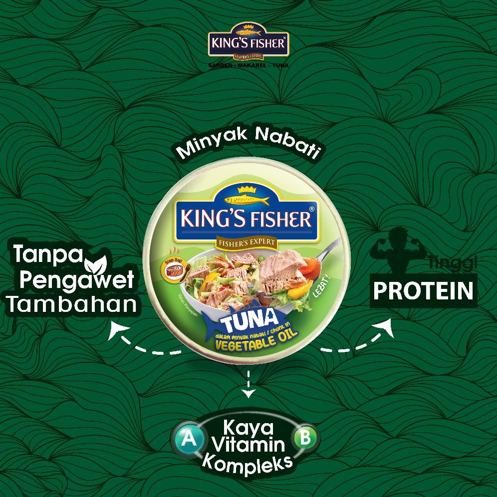 

et-98 HRN-813 King's Fisher Tuna dalam Minyak Nabati Tuna in Oil Daging Tuna Makanan Kaleng 170 Gr Termurah Hemat