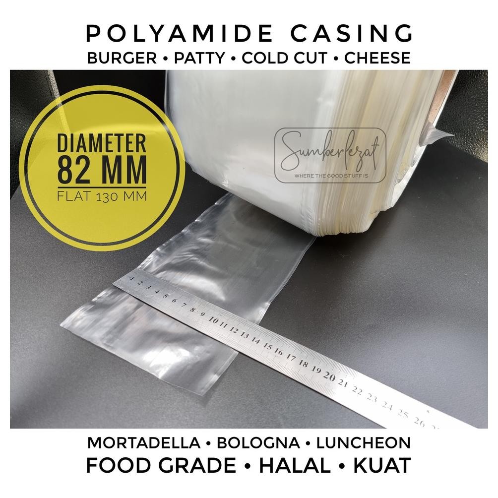 BEST 82 MM - CASING SELONGSONG SOSIS BURGER PATTY COLD CUT BOLOGNA PLASTIK POLYAMIDE FOOD GRADE - 2 