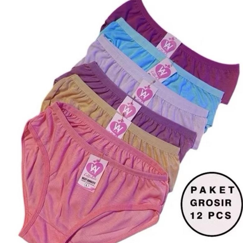 ter-98 VD08 (COD) PROMO 12 PCS CELANA DALEM WANITA KATUN IMPORT / celana dalam wanita murah / Celana