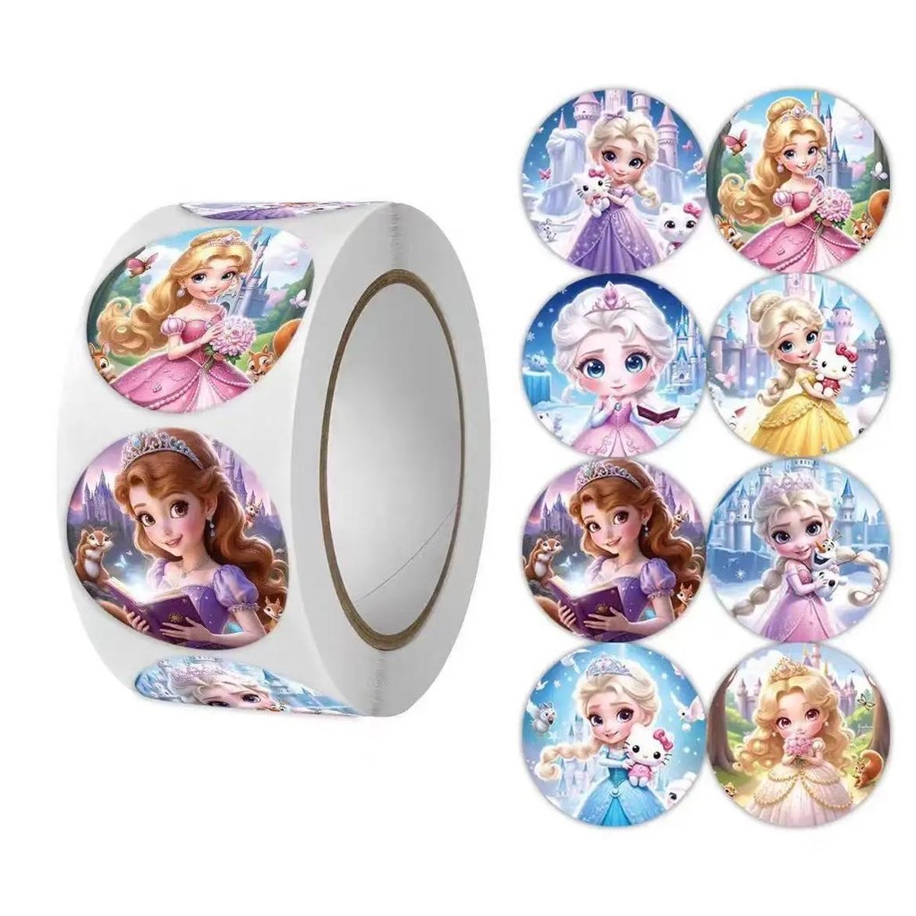 

Disney Crown Princess Elsa Scroll Sticker, Anime Frozen Princess, Cute Avatar, Children'S Reward, Decorated Notes