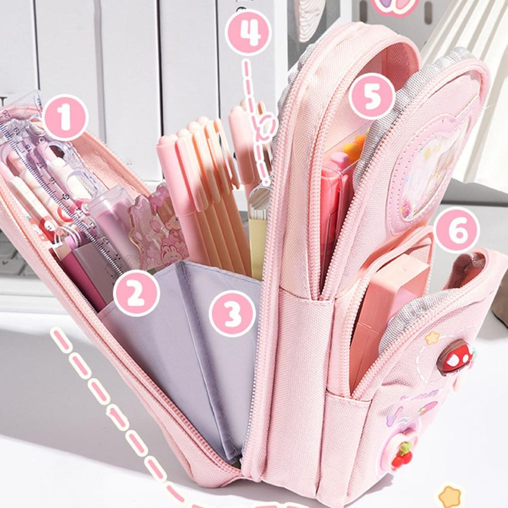 

Is75 Tempat Pensil Kotak 3D Anak Lucu Besar / Fun Korea Bag Model Pensil Kanvas 6 Kamar /Sekolah Dasar Kotak Pensil Siswa Is75