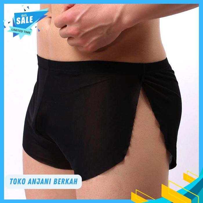 SEMI TRANSPARENT MEN BOXER PRIA CELANA BOXER TRANSPARAN BLACK AK / SEMI TRANSPARENT MEN BOXER PRIA C