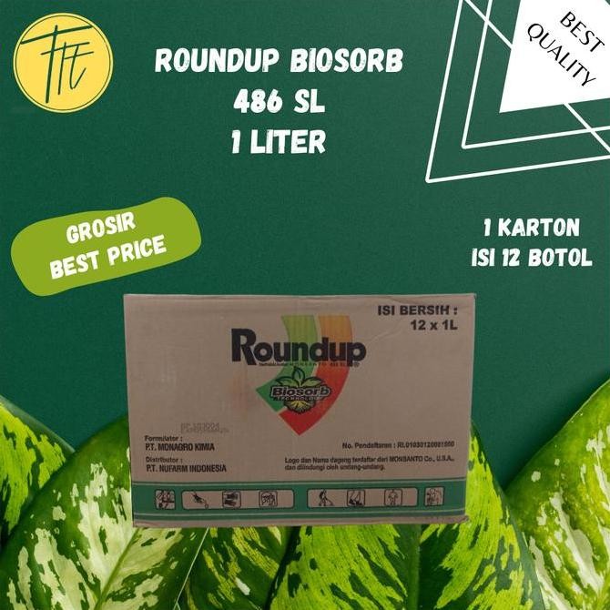 TERMURAH - Roundup 486 SL Obat Pembasmi Rumput Liar 1 Liter per Karton