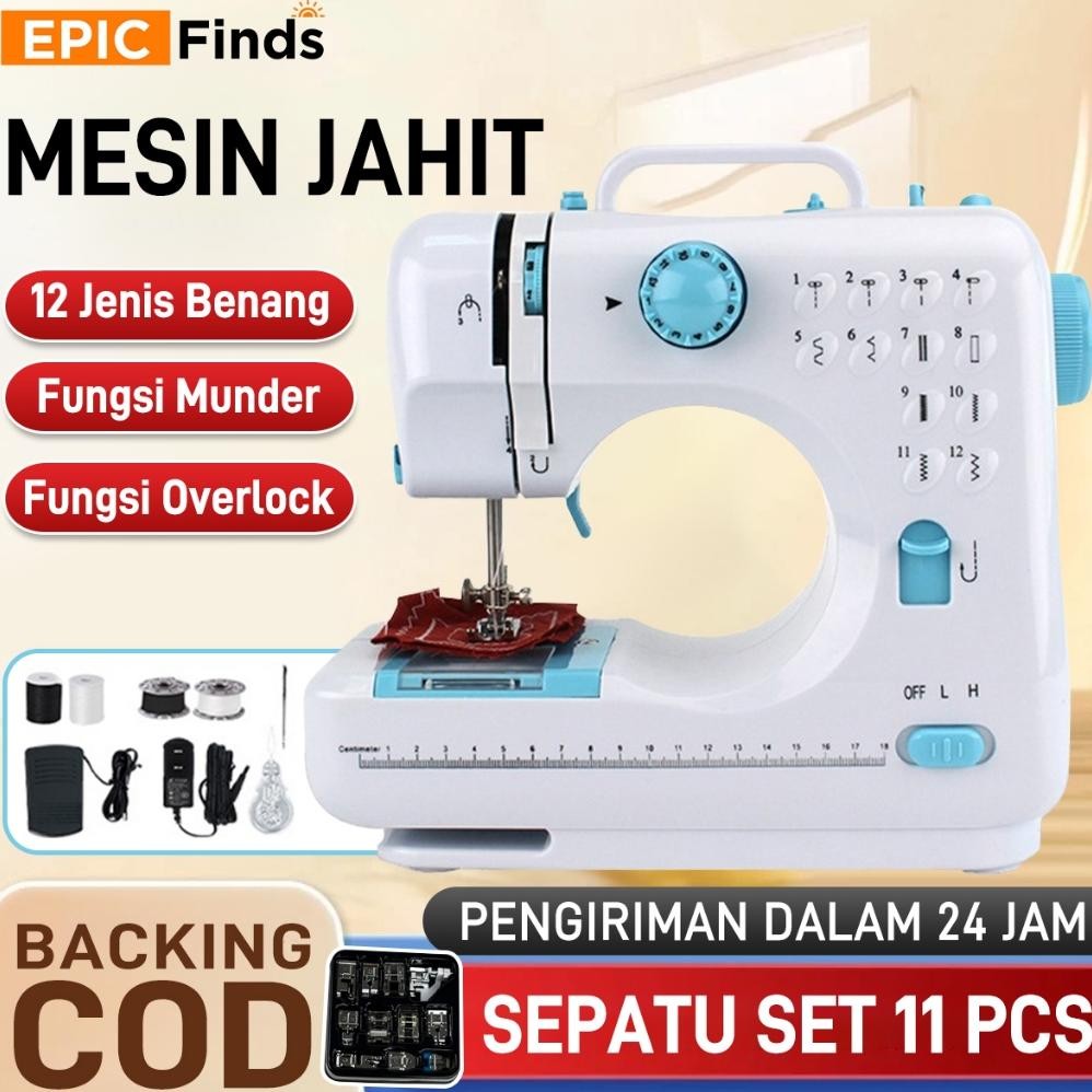 NEW Epic Finds Mesin Jahit Mini Portabel 705A dengan 12 Pola Jahitan, Cocok untuk Pakaian Jahit Tang