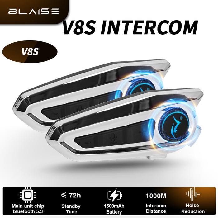 Pe Blaise V8S Intercom Bluetooth Helm  Dengan Desain Keren Dan Aerodynamic Ip67 Waterproof  Motorcyc