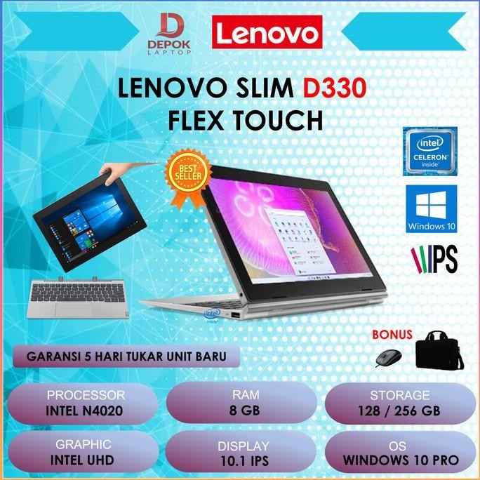 (Expert) Lenovo Slim D330 Flex TOUCH N4020 8GB 128GB W10Pro 10.1 HD