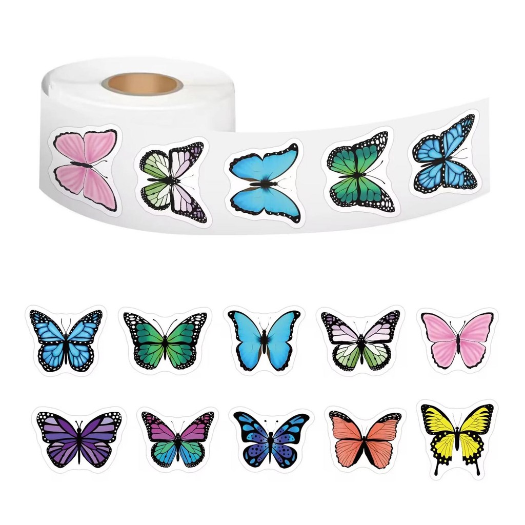 

100-500Pcs Cute Colorful Butterfly Stickers Handmade Stickers Party Gifts Decorative Labels Scrapbook Stationery Stickers