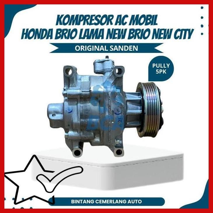 [TGA] KOMPRESOR AC MOBIL HONDA BRIO LAMA NEW BRIO NEW CITY ASLI SANDEN