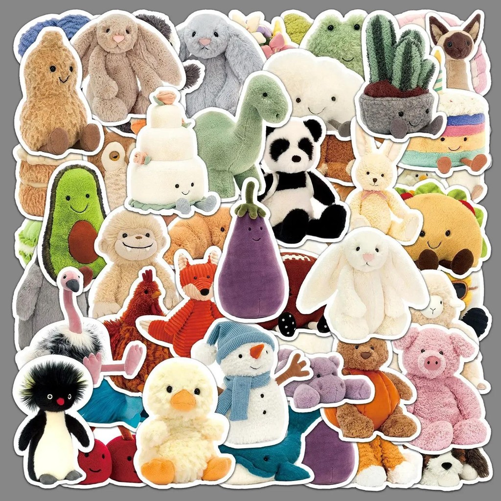 

Waterproof Jelly Cat Stationery Stickers Cute Plush Bunny Cartoon Animal Decorative Patchwork Stickers For Party Gifts