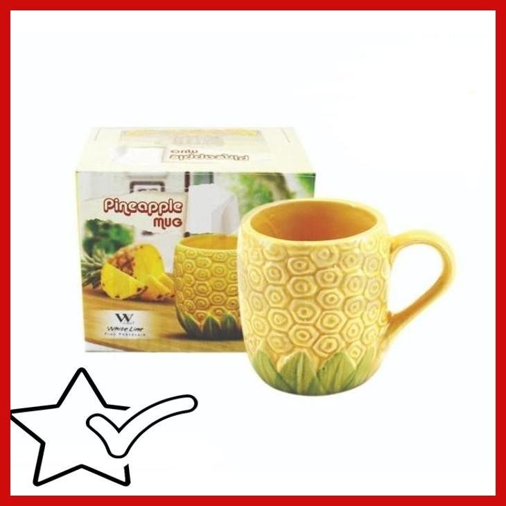 [TKR] MUG NANAS / GELAS PINEAPPLE KERAMIK CAFE / CANGKIR KOPI / GELAS