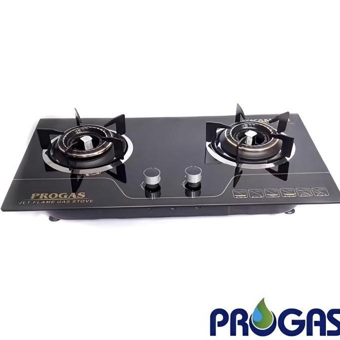 PROMO [ Progas ] Kompor Gas Kaca / Tanam Progas 2 Tungku - Full Burner