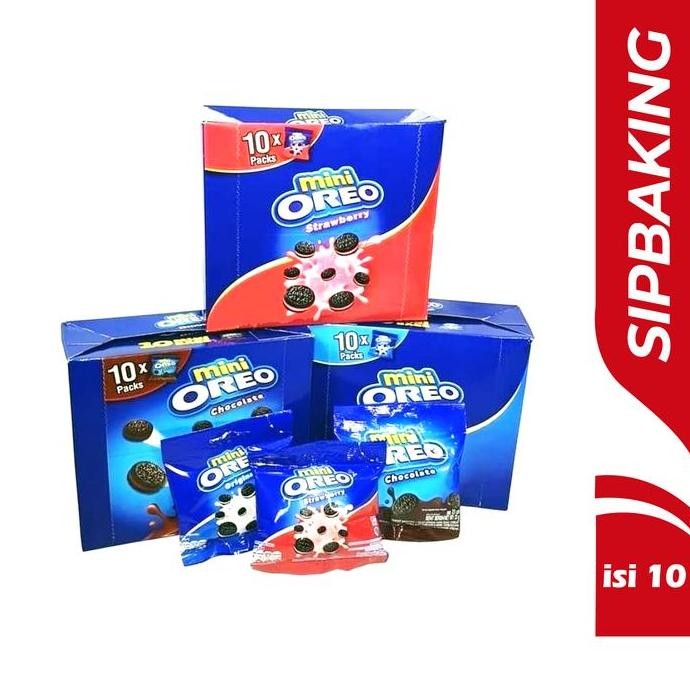 

Oreo Mini Box isi 10 Original Chocolate Strawberry Biskuit Krim HALAL