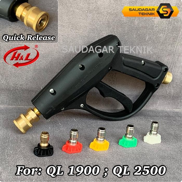 GUN JET CLEANER H&L QL1900 QL2500 QUICK RELEASE PAKET GUN NOZZLE SPRAY MESIN STEAM H&L QL 1900 QL