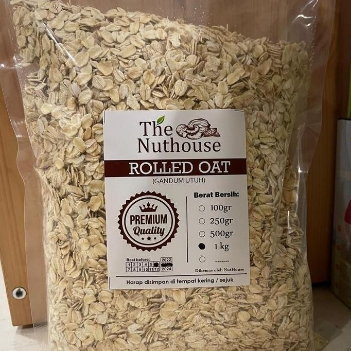 

1kg Regular Rolled Oat / Gandum Utuh Kasar [Organic Oats]